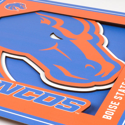 Boise State Broncos 3D Logo Series Wall Art - 12x12