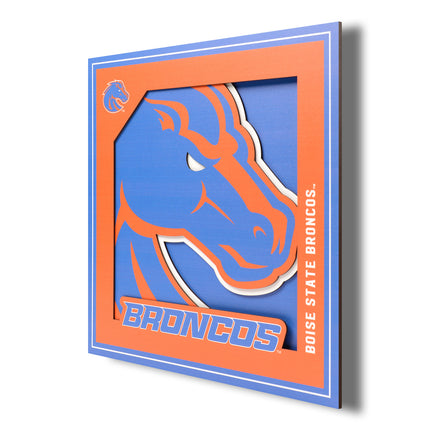 Boise State Broncos 3D Logo Series Wall Art - 12x12