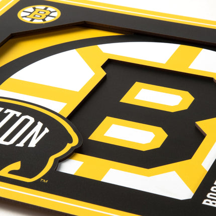 Boston Bruins 3D Logo Series Wall Art - 12x12