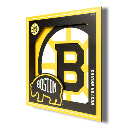 Boston Bruins 3D Logo Series Wall Art - 12x12