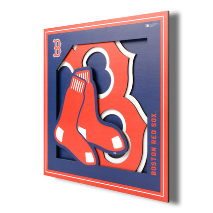 Boston Red Sox 3D Logo Series Wall Art - 12x12