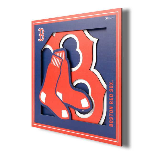 Boston Red Sox 3D Logo Series Wall Art - 12x12