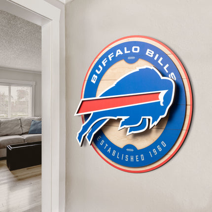 Buffalo Bills 3DX Circle Backer Wall Art