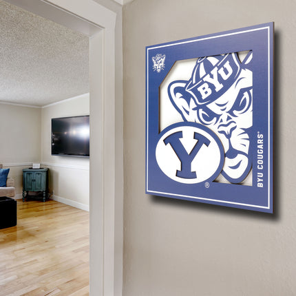 BYU Cougars 3D Logo Series Wall Art - 12x12
