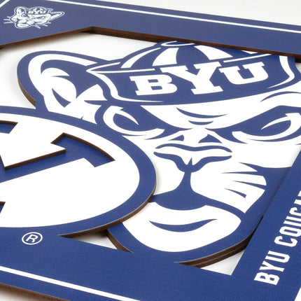 BYU Cougars 3D Logo Series Wall Art - 12x12