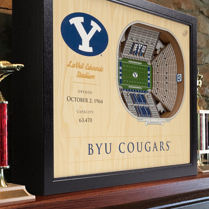 BYU  Cougars 25-Layer StadiumViews 3D Wall Art