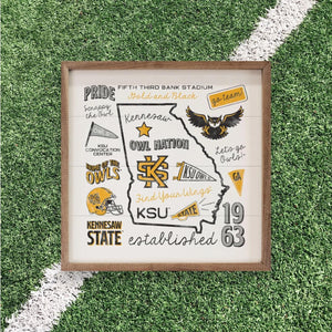 Kennesaw State Owls Artwork | Kennesaw State Owls Wall Art (Officially Licensed)Square