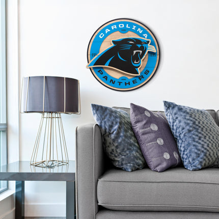 Carolina Panthers 3DX Circle Backer Wall Art
