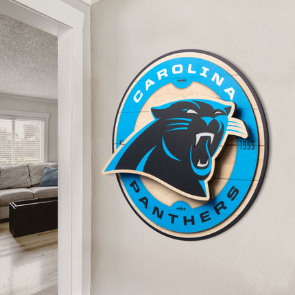 Carolina Panthers 3DX Circle Backer Wall Art