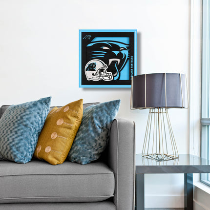 Carolina Panthers 3D Logo Series Wall Art - 12x12