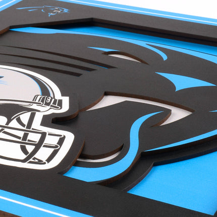 Carolina Panthers 3D Logo Series Wall Art - 12x12