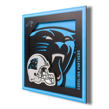Carolina Panthers 3D Logo Series Wall Art - 12x12
