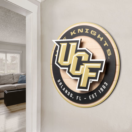 Central Florida Knights 3DX Circle Backer Wall Art
