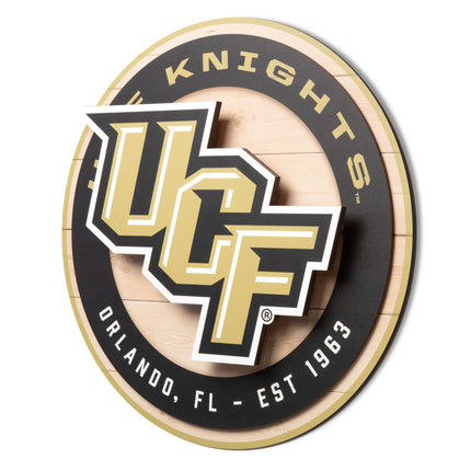 Central Florida Knights 3DX Circle Backer Wall Art