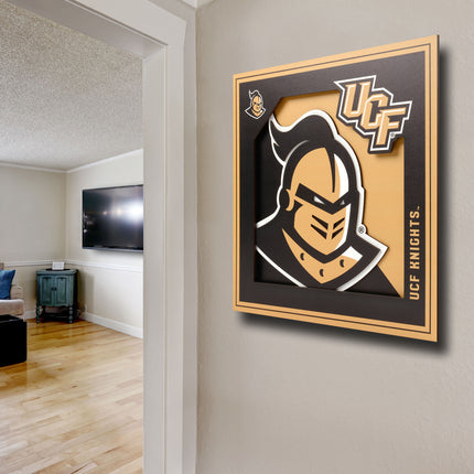 Central Florida Knights 3D Logo Series Wall Art - 12x12