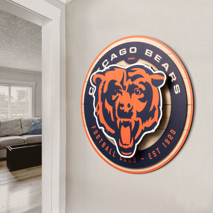 Chicago Bears 3DX Circle Backer Wall Art