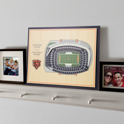 Chicago Bears 5-Layer 3D StadiumView Wall Art