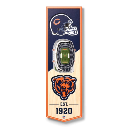 Chicago Bears 3D Stadium 6x19 Banners