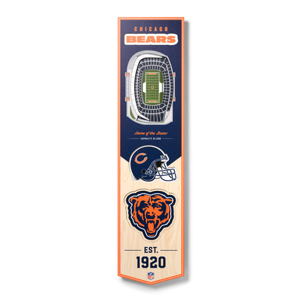 Chicago Bears 8x32 3D Stadium Banner