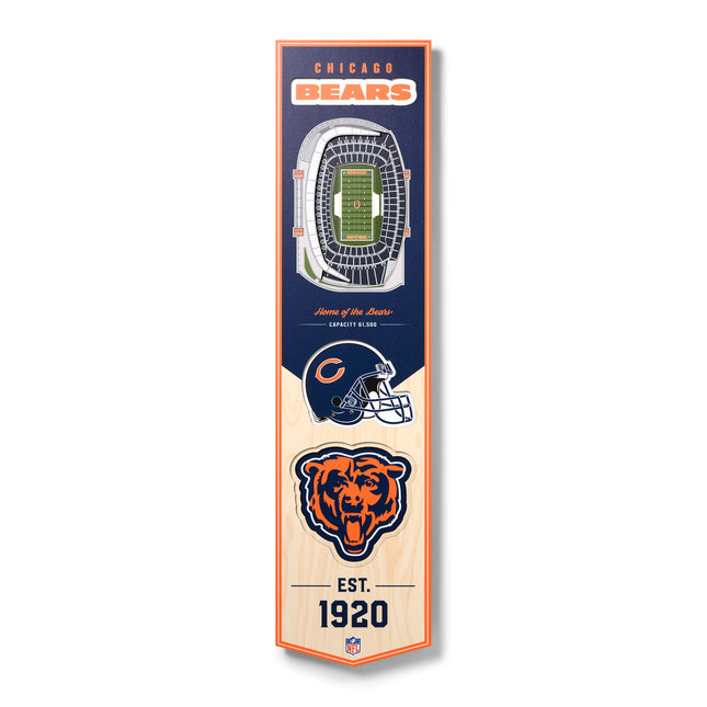 Chicago Bears 8x32 3D Stadium Banner