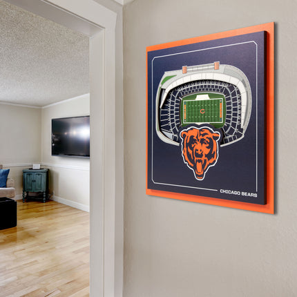 Chicago Bears 3D StadiumView Wall Art 12x12