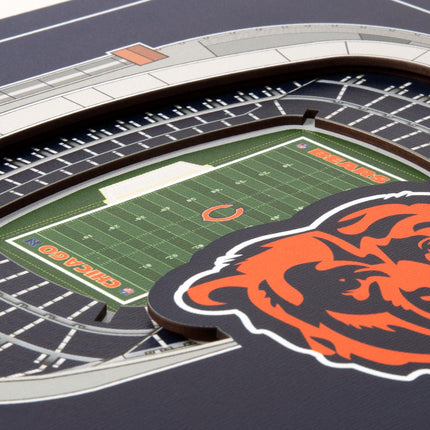 Chicago Bears 3D StadiumView Wall Art 12x12