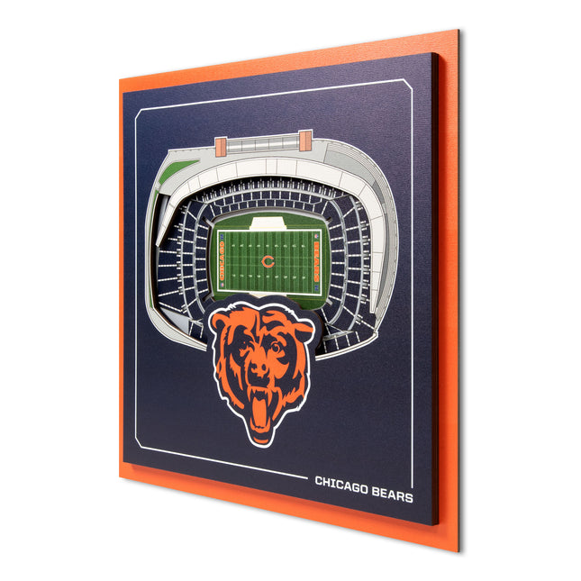 Chicago Bears 3D StadiumView Wall Art 12x12