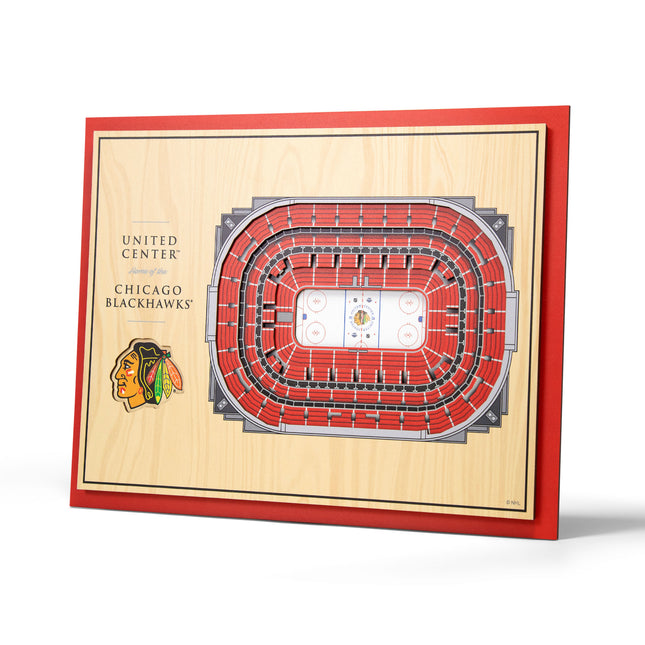 Chicago Blackhawks 5-Layer 3D StadiumView Wall Art