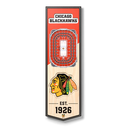Chicago Blackhawks 3D Stadium 6x19 Banners