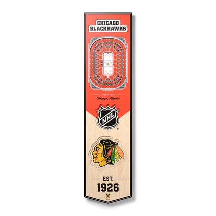 Chicago Blackhawks 8x32 3D Stadium Banner