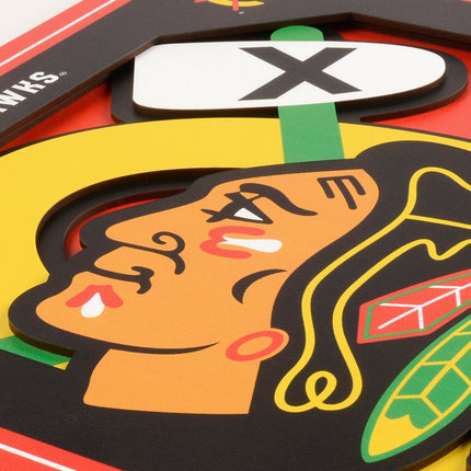 Chicago Blackhawks 3D Logo Series Wall Art - 12x12