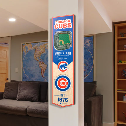 Chicago Cubs 8x32 3D Stadium Banner
