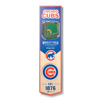 Chicago Cubs 8x32 3D Stadium Banner