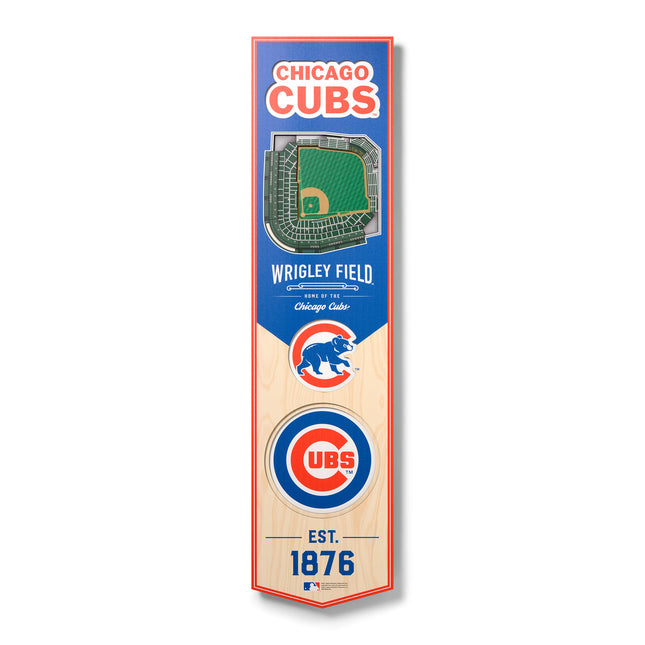 Chicago Cubs 8x32 3D Stadium Banner