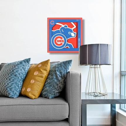 Chicago Cubs 3D Logo Series Wall Art - 12x12