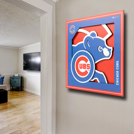 Chicago Cubs 3D Logo Series Wall Art - 12x12