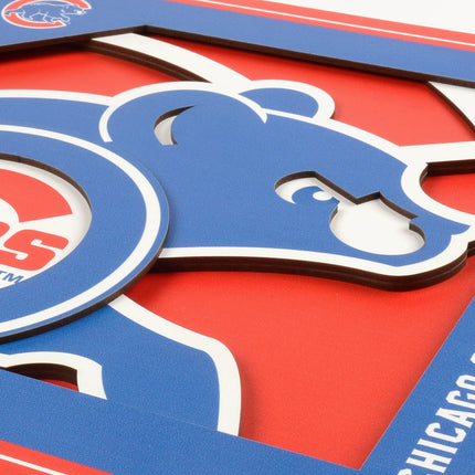 Chicago Cubs 3D Logo Series Wall Art - 12x12