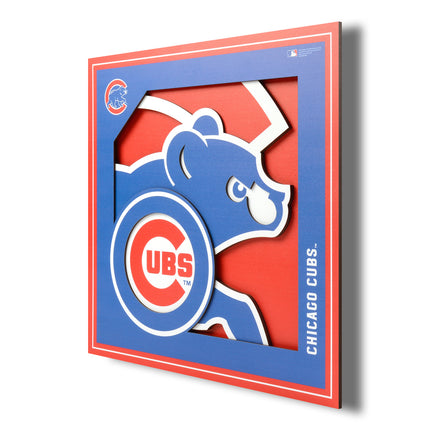 Chicago Cubs 3D Logo Series Wall Art - 12x12