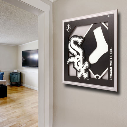 Chicago White Sox 3D Logo Series Wall Art - 12x12