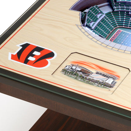 Cincinnati Bengals 25 Layer Stadium View Lighted End Table