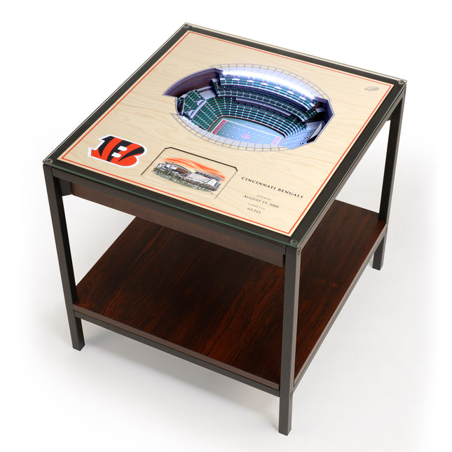 Cincinnati Bengals 25 Layer Stadium View Lighted End Table