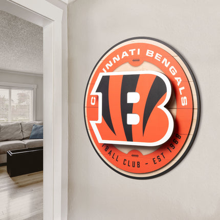 Cincinnati Bengals 3DX Circle Backer Wall Art