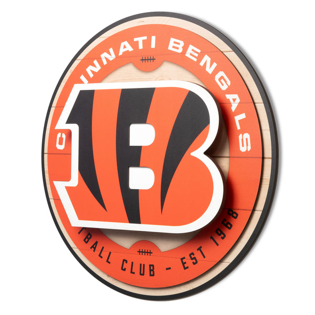 Cincinnati Bengals 3DX Circle Backer Wall Art
