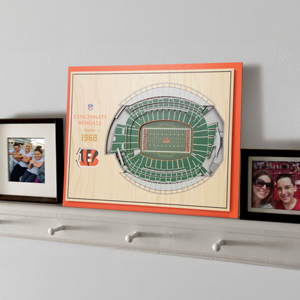 Cincinnati Bengals 5-Layer 3D StadiumView Wall Art