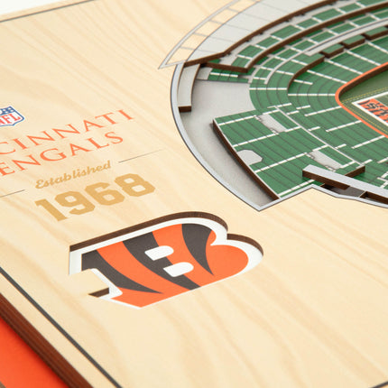 Cincinnati Bengals 5-Layer 3D StadiumView Wall Art