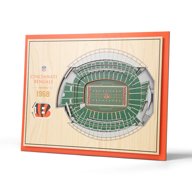 Cincinnati Bengals 5-Layer 3D StadiumView Wall Art