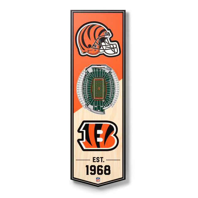 Cincinnati Bengals 3D Stadium 6x19 Banners