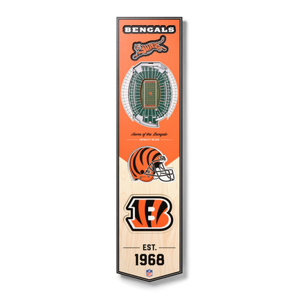 Cincinnati Bengals 8x32 3D Stadium Banner