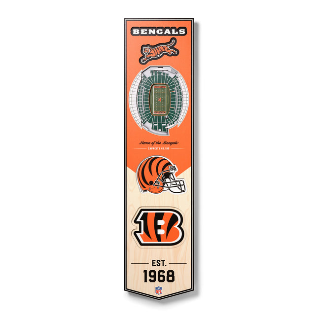 Cincinnati Bengals 8x32 3D Stadium Banner