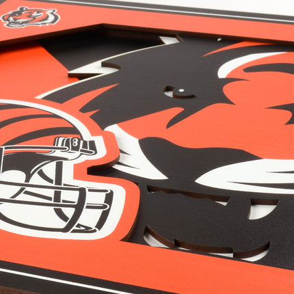 Cincinnati Bengals 3D Logo Series Wall Art - 12x12